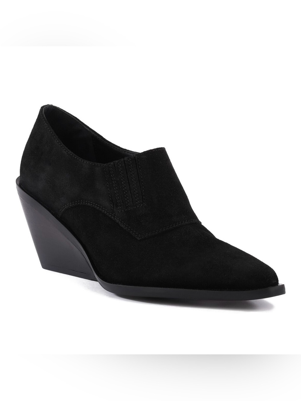 Seychelles Black Suede Pointed Wedge Slip-On
